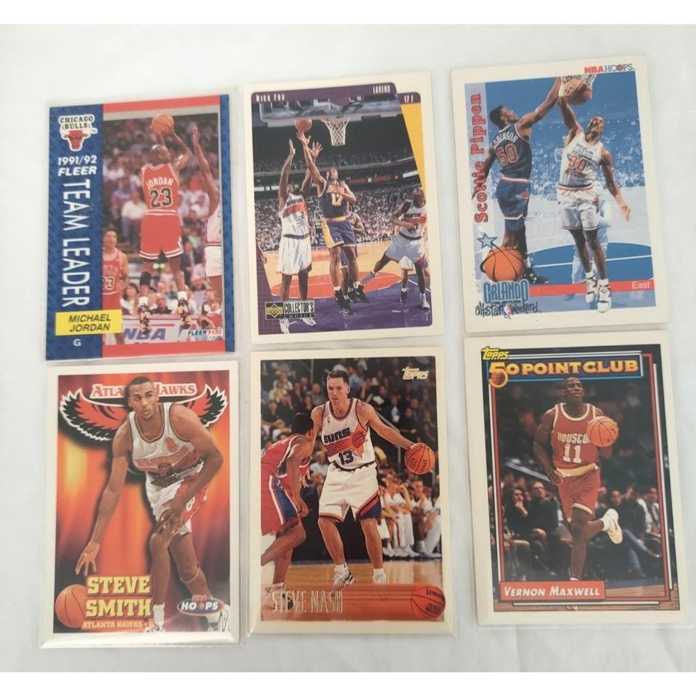 Vintage Mixed Basketball Trading Cards NBA Hoops, Upper Deck, & Topps 1990's Lot